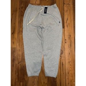 POLO RALPH LAUREN Men's String Hem Grey Jogger Fleece Sweat Pant Size XXL